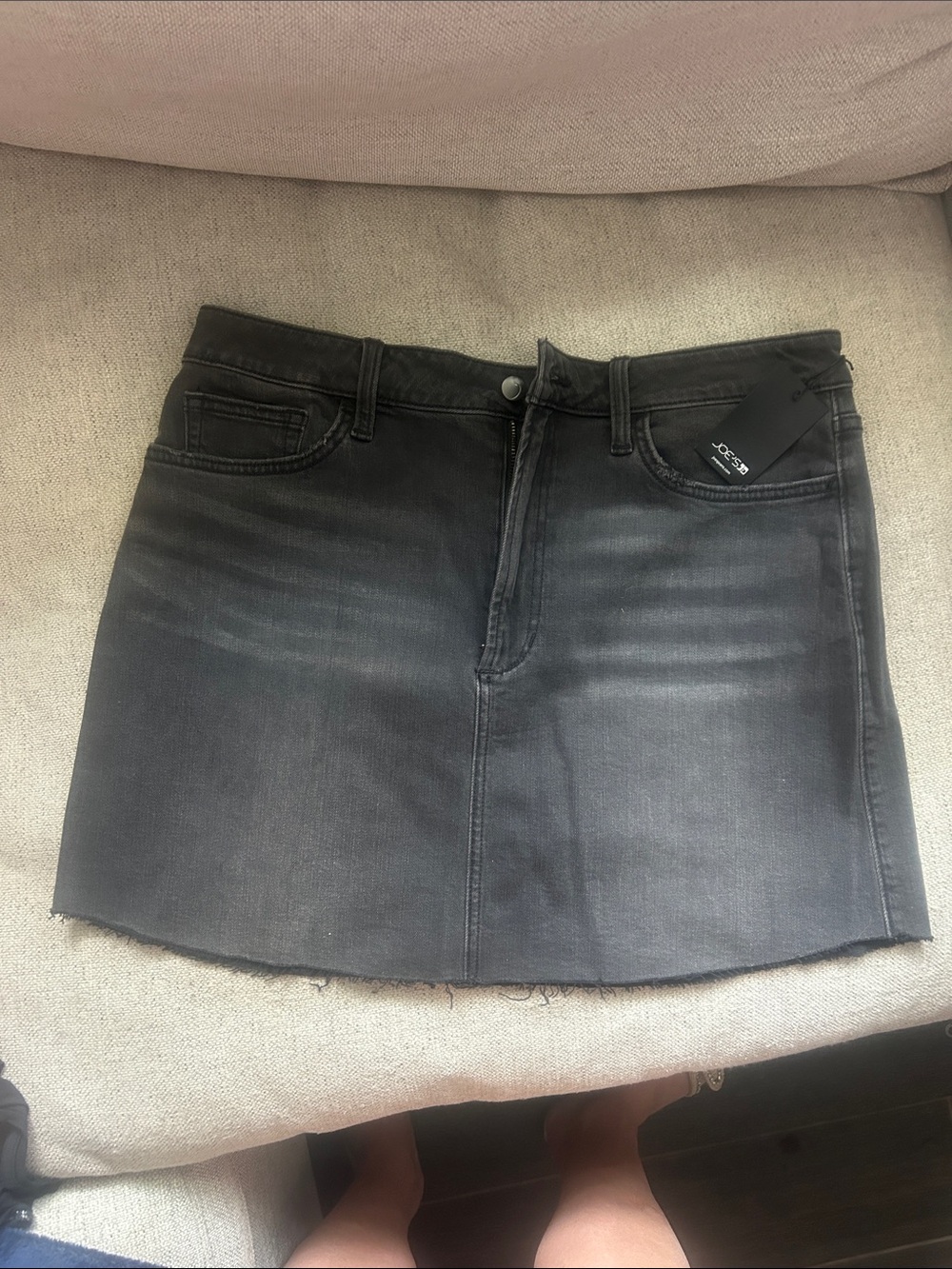 Joe's Jeans Black Washed Denim Mini Skirt